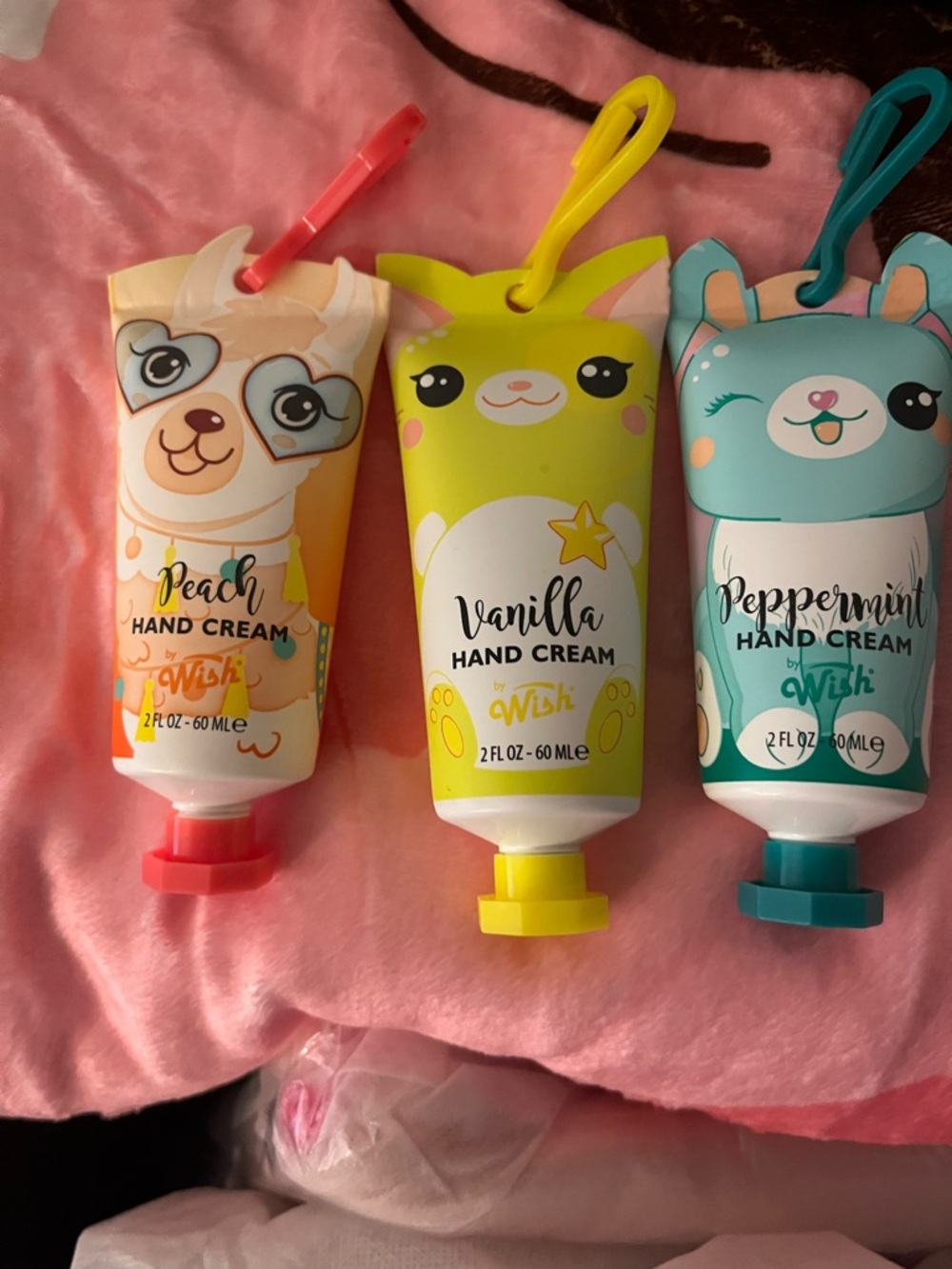Peach, Vanilla & Peppermint Cute Animal Hand Cream Trio
